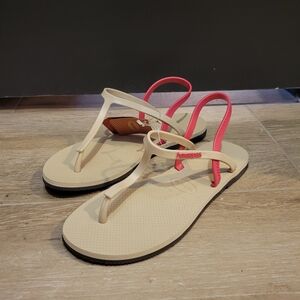 Havaianas Cream and Pink Sandals for Everyday Style